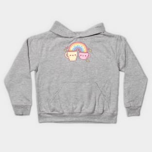 Cute Teacups Bes Teas Besties Pun Rainbow Kids Hoodie